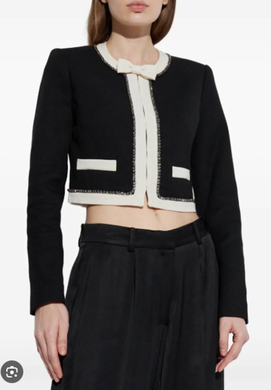 NWT NEW Loveshack Fancy Ralphette Embellished Bow Jacket 12 Black $595